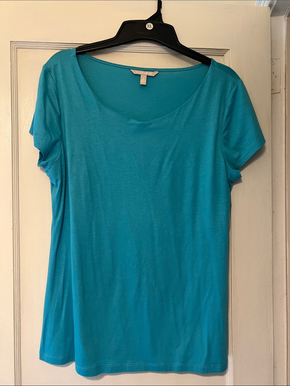 Banana Republic Teal Scoop Neck Short Sleeve Tee